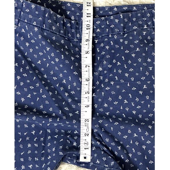 Patagonia Women Size 12 Organic Cotton Aztec Southwest Print Blue Cropped Pants - Picture 6 of 12